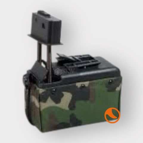 Cargador M249 A&K Drum 1500Rds Woodland