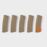 Pack 5 Cargador SA Mid Cap 125Rds TAN