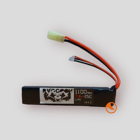 Bateria Raccoon 7.4V 1100Mah 25C Tubo