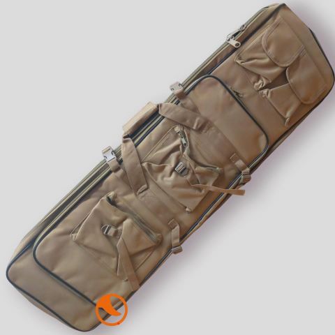 Funda transporte rifle multibolsillo 100cm tan