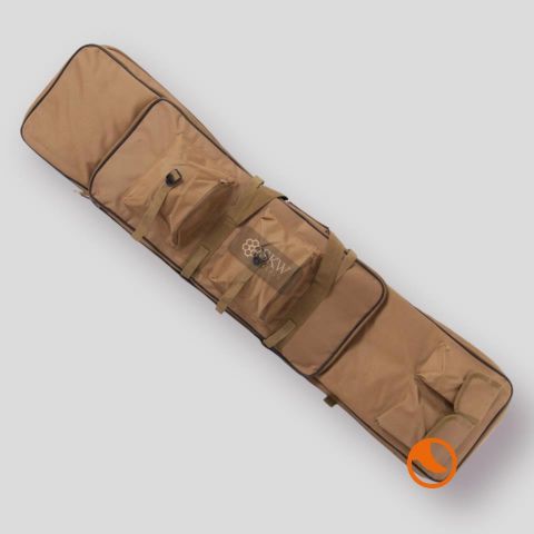 Funda transporte rifle multibolsillo 120cm tan