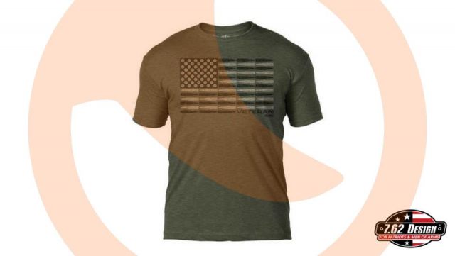 Camiseta 7.62 Veteran Bullet Flag HmilGRN