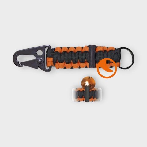 Mini Mosqueton c/paracord Naranja