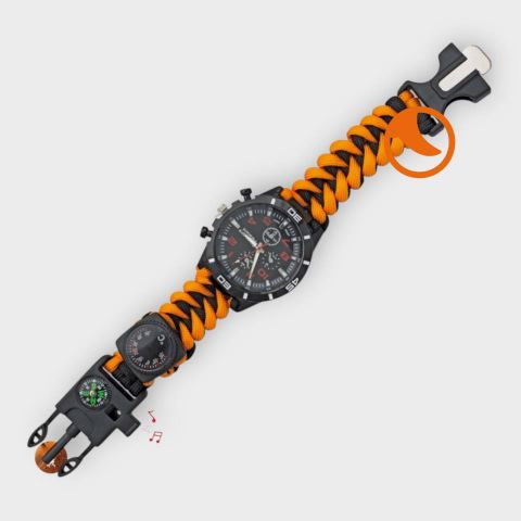 Paracord Supervivencia Extra Naranja/Negro