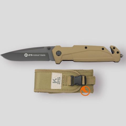 Navaja K25 Goma Titanium Coated Tan H9