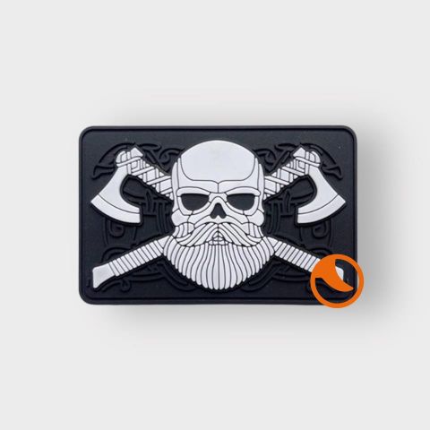 Parche Fluo Calavera+Hachas F130 BK