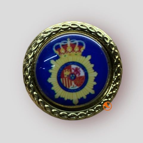 Pin Policia N ORO Borde Biselado D;20mm