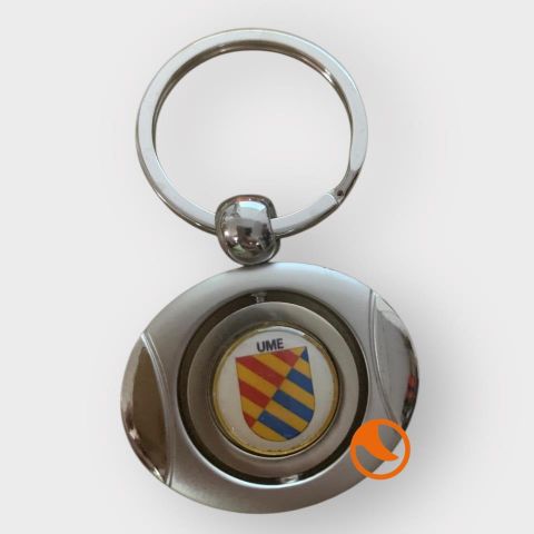Llavero oval giratorio con chapa UME