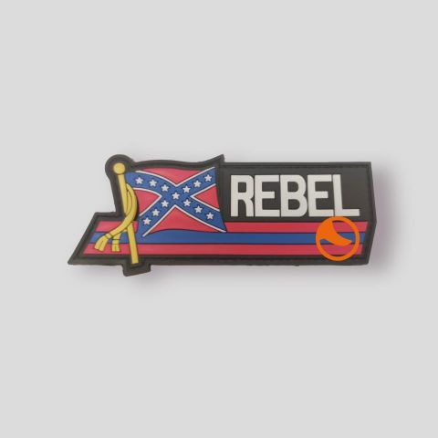 Parche pvc 3d Rebel negro-rojo